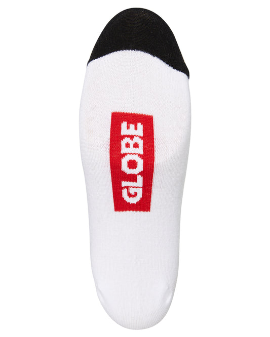 Globe Socks 5 Pack Tipper White Invisible No Show Size 7-11 Skateboard Sox