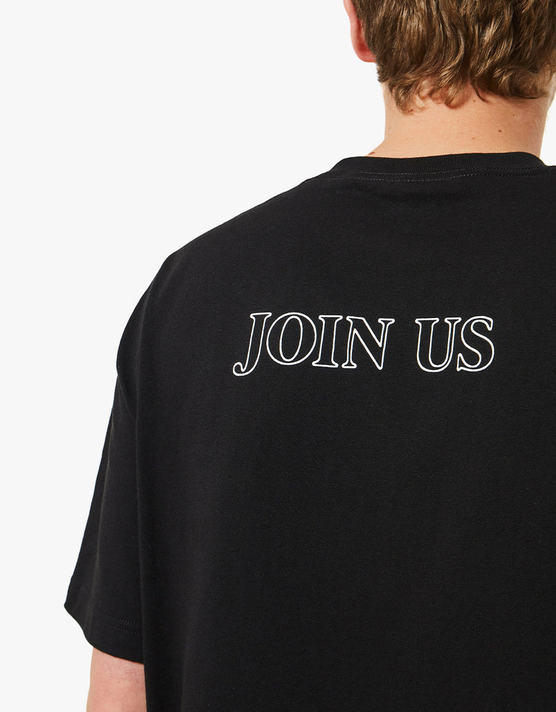 Glue Skateboards Tee Join Us Black Skateboard T-Shirt