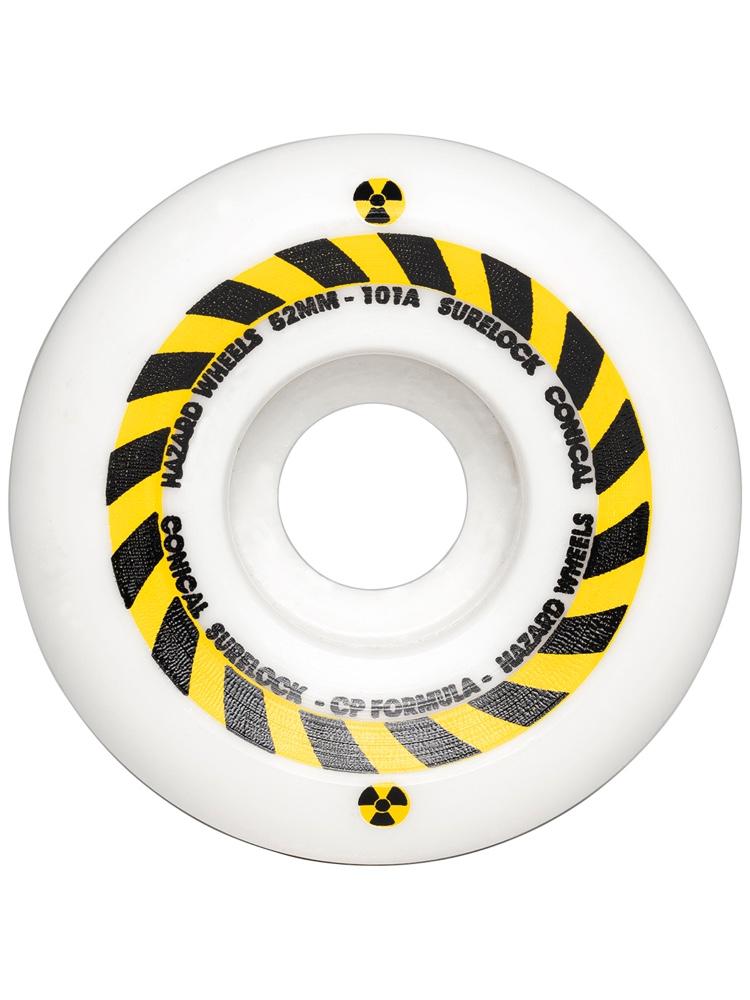 Hazard Skateboard Wheels Sign CP Conical Surelock White 54MM