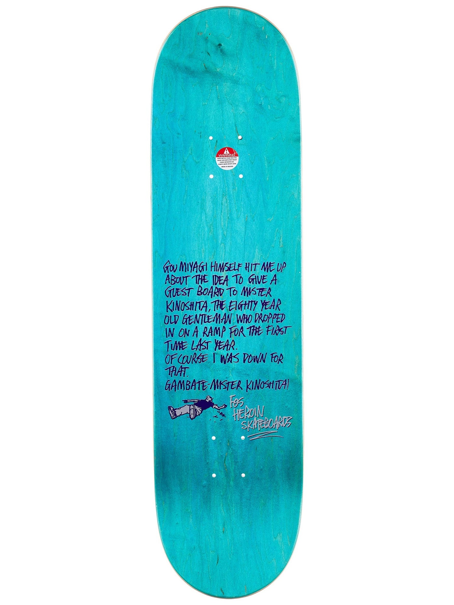 Heroin Skateboard Deck Mr Kinoshita 8.38" (Guest Board)