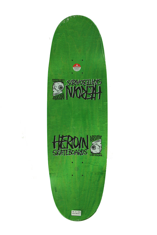 Heroin Skateboard Deck Razor Egg Symmetrical 9.5" Shaped (Wheel Wells)