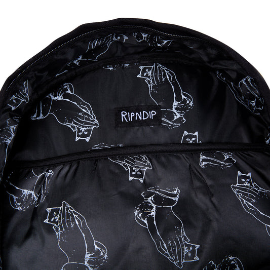 Rip N Dip Backpack Lord Nermal Peace Hands (Removable) Black Skate Bag