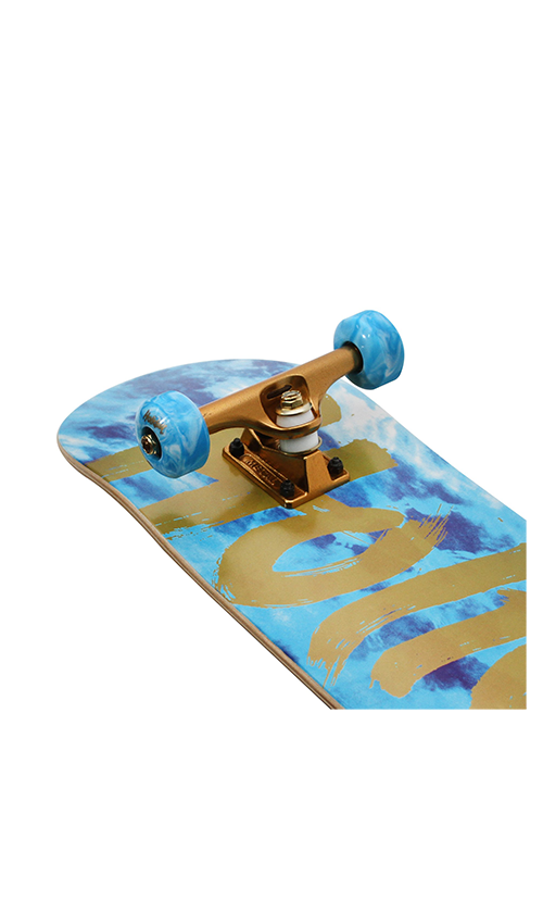 Holiday Skateboard Complete Tie Dye Ice Gold 8" Pre-Assembled