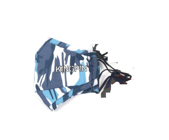 Kingpin Skate Supply Face Mask Camo BLUE Skate Reusable Washable Non-surgical
