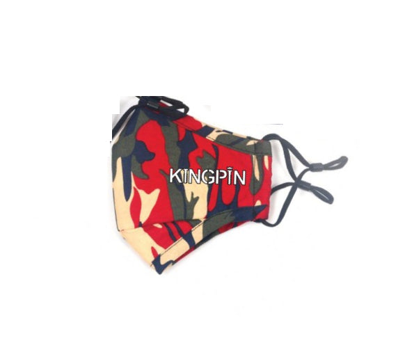 Kingpin Skate Supply Face Mask Camo RED Skate Reusable Washable Non-surgical