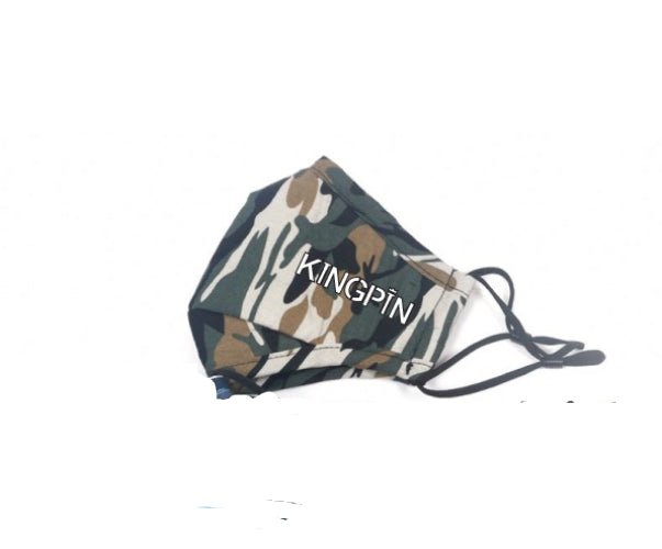 Kingpin Skate Supply Face Mask Camo GREEN Skate Reusable Washable Non-surgical