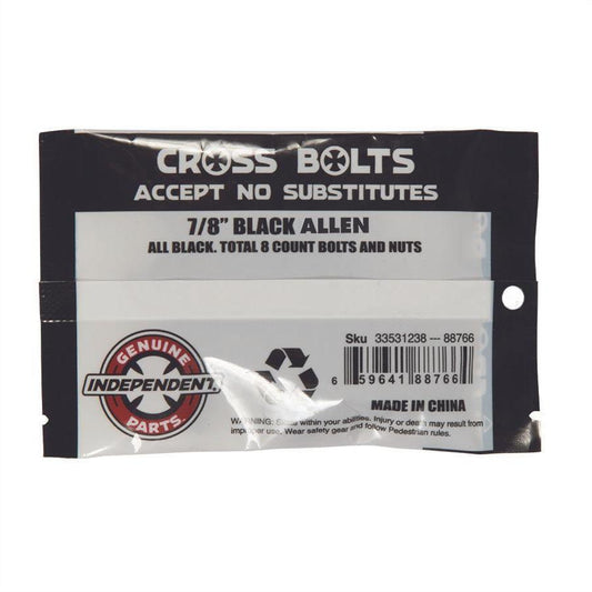 Indy Cross Bolts 7/8" Allen Black Independent Skateboard Trucks Hardware