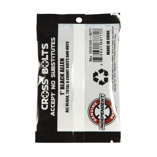 Independent Bolts 1" Allen Key Black Indy Trucks Precision Skateboard Hardware