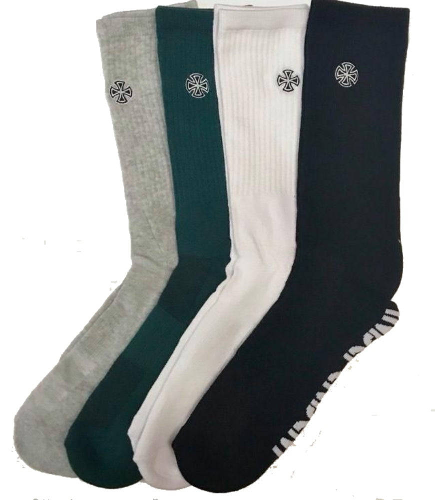 Indy Socks 4 Pack Cross Embroidery Crew SIZE 6-10 Skateboard Sox