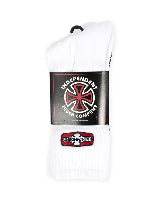 Indy Socks 4 Pack O.G.B.C RIGID White Crew Size 6-10 Independent Skateboard Sox