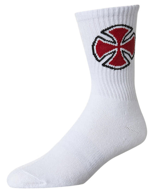 Indy Socks 4 Pack White OG Cross Crew Size 6-10 Mens Independent Skateboard Sox