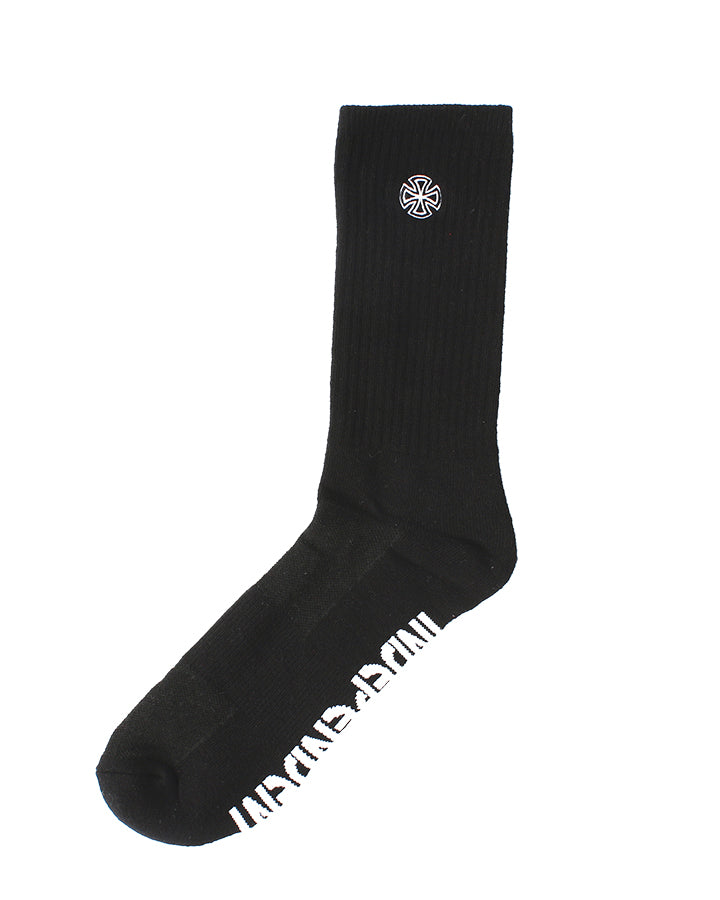 Indy Socks 4 Pack CROSS Embroidery BLACK Size 6-10 Independent Skateboard Sox