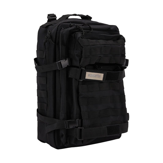 Kingpin Skate Supply Backpack Skateboard Straps Black/Black Travel School Bag