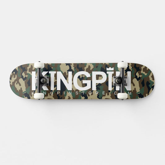 Kingpin Skate Supply Complete OG Logo Camo w/ Tensor Trucks Darkstar Wheels