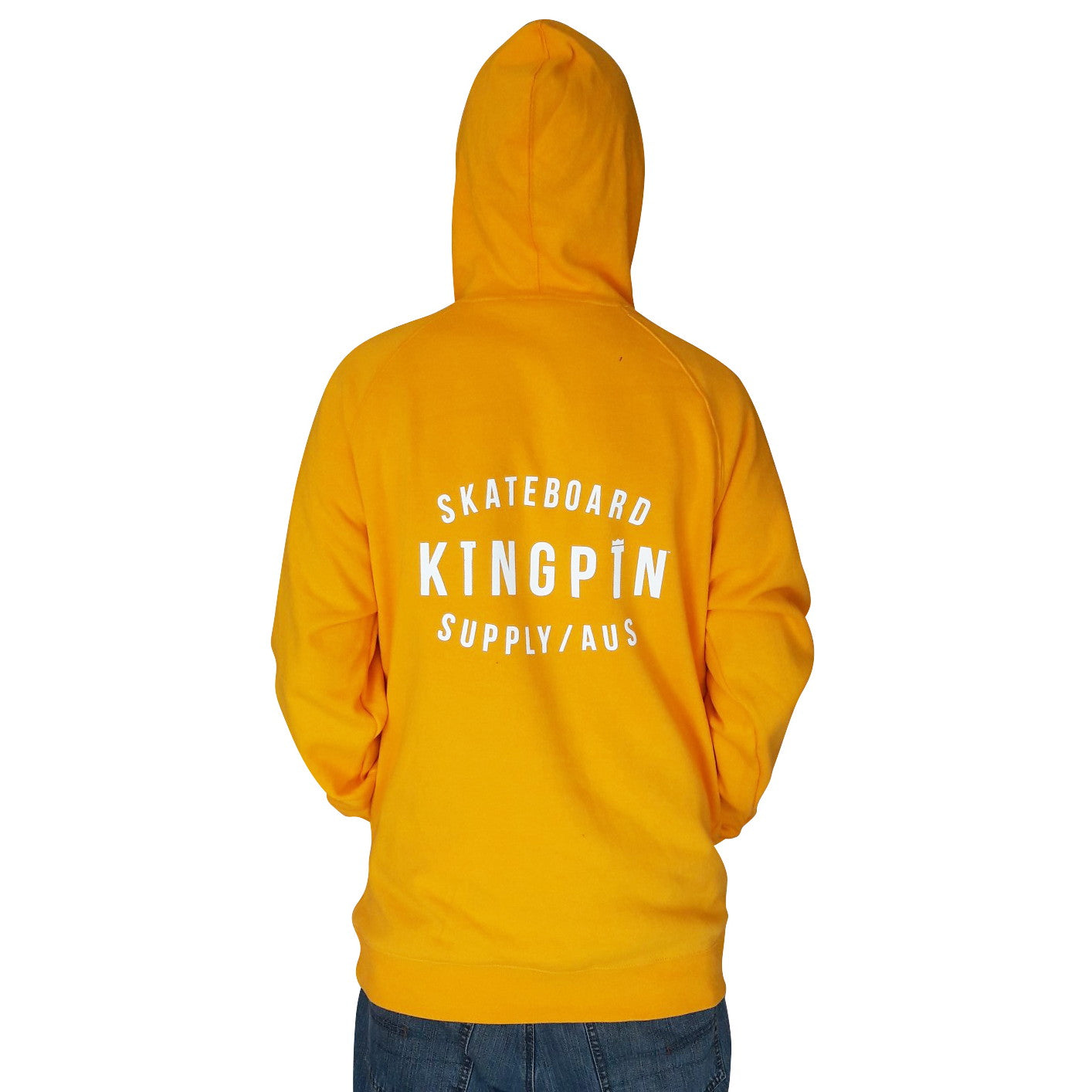 KINGPIN Skate Supply Hood Retro Gold Skateboard Hoody Pullover Hoodie