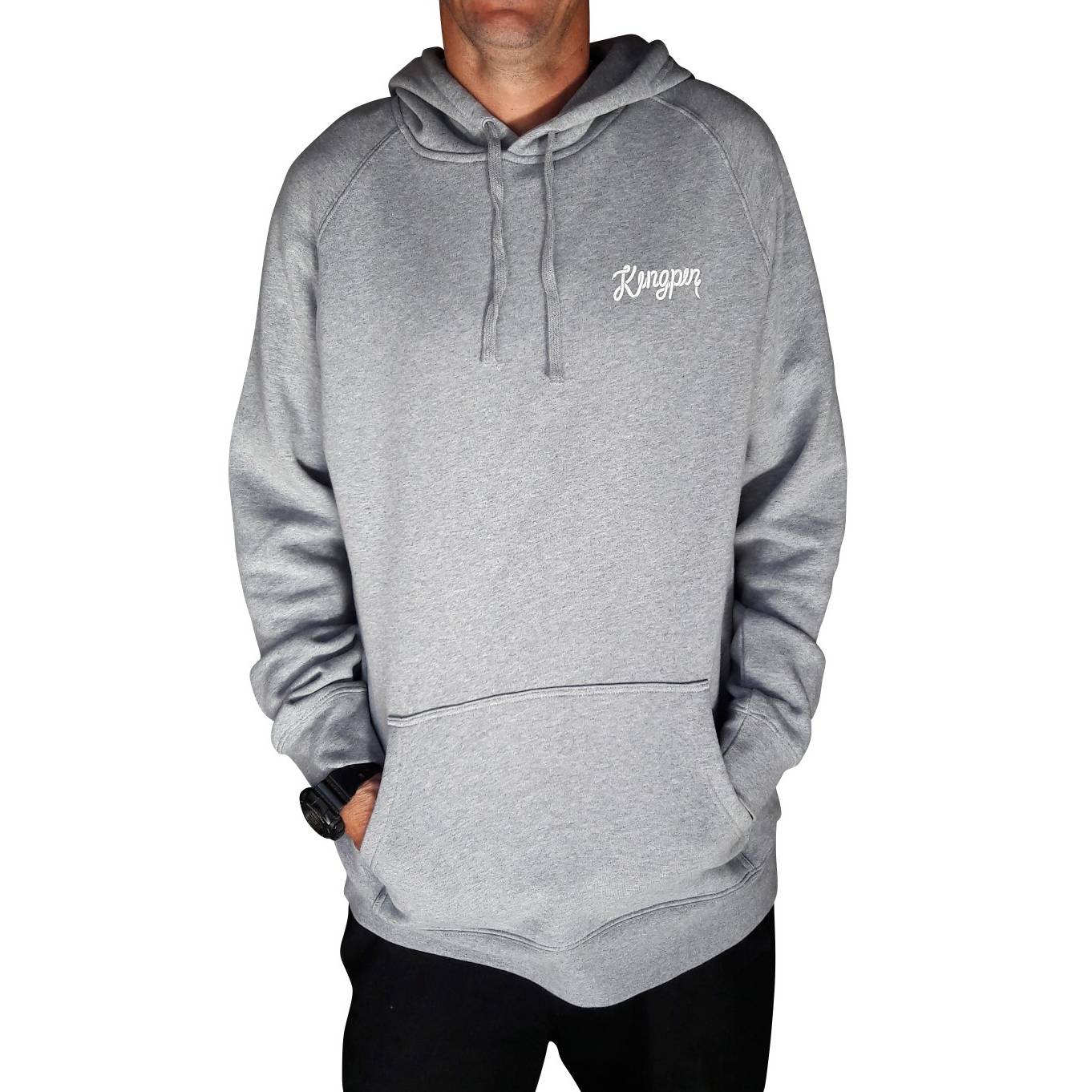 KINGPIN Skate Supply Hood Rope Grey Marle Skateboard Hoody Hoodie