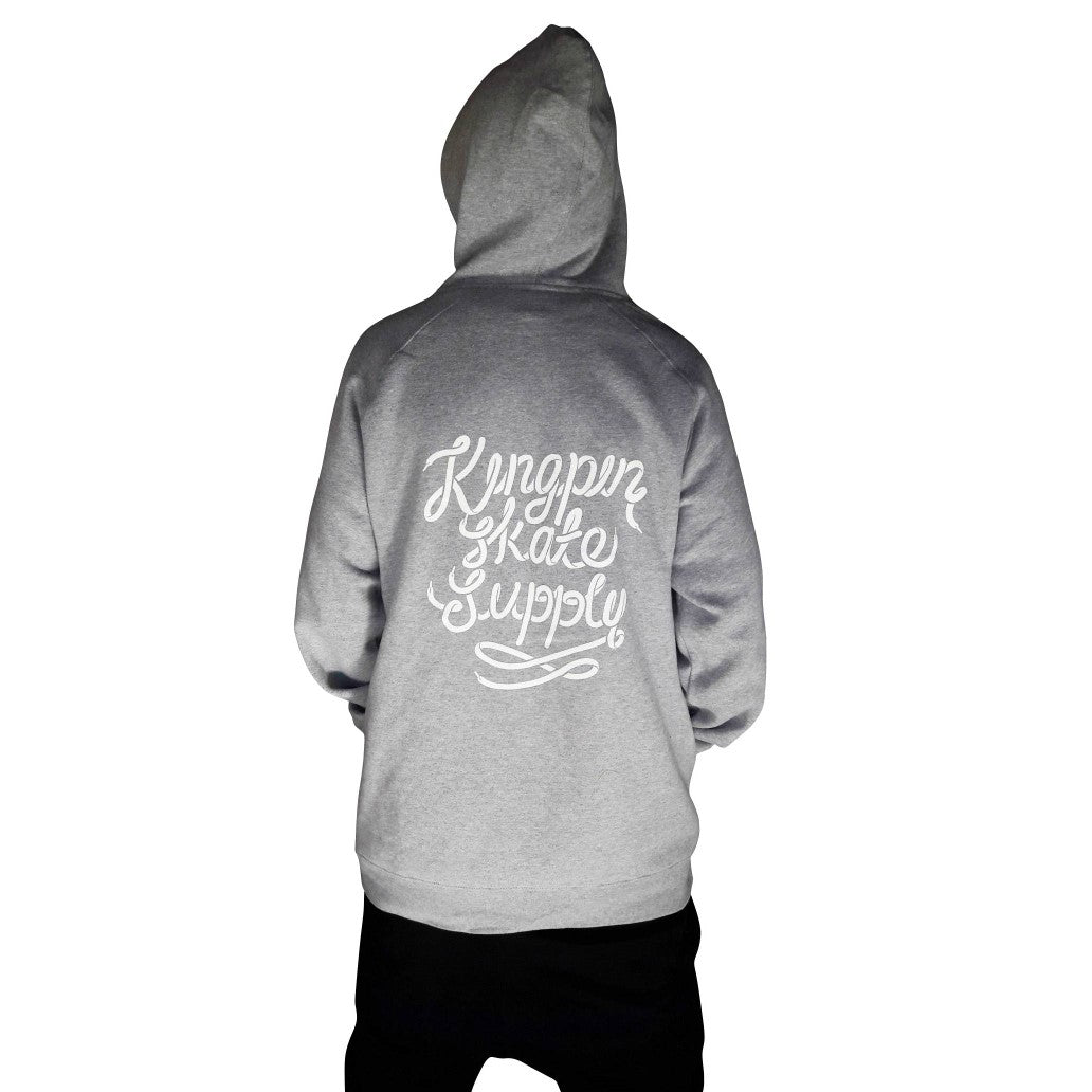 KINGPIN Skate Supply Hood Rope Grey Marle Skateboard Hoody Hoodie