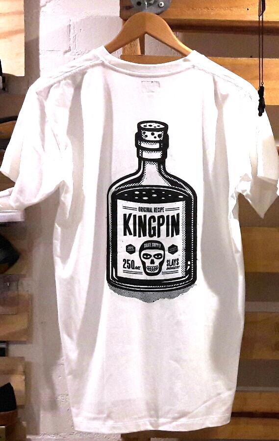 Kingpin Skate Supply Tee Bottle White Original Recipe New Skateboard T-Shirt
