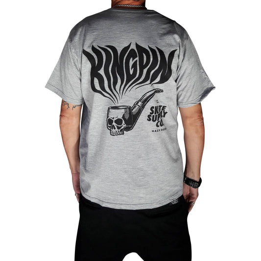 Kingpin Skate Supply YOUTH Tee Hazy Deeds Grey Marle New Skateboard T-Shirt