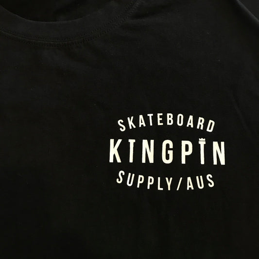 Kingpin Skate Supply Tee Retro Black New Skateboard T-Shirt