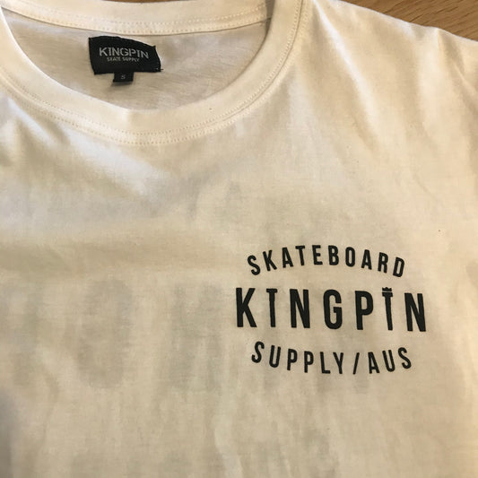 Kingpin Skate Supply Tee Retro White New Skateboard T-Shirt