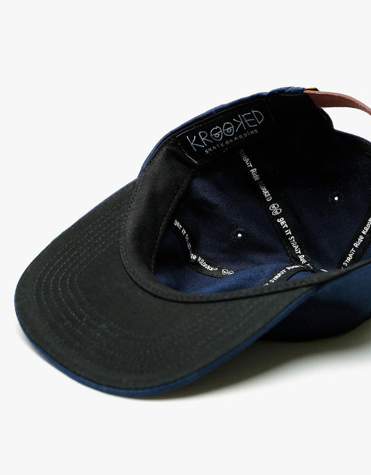 Krooked Cap EYES Navy/Dark Green Unstructured Strap back Skateboard Hat