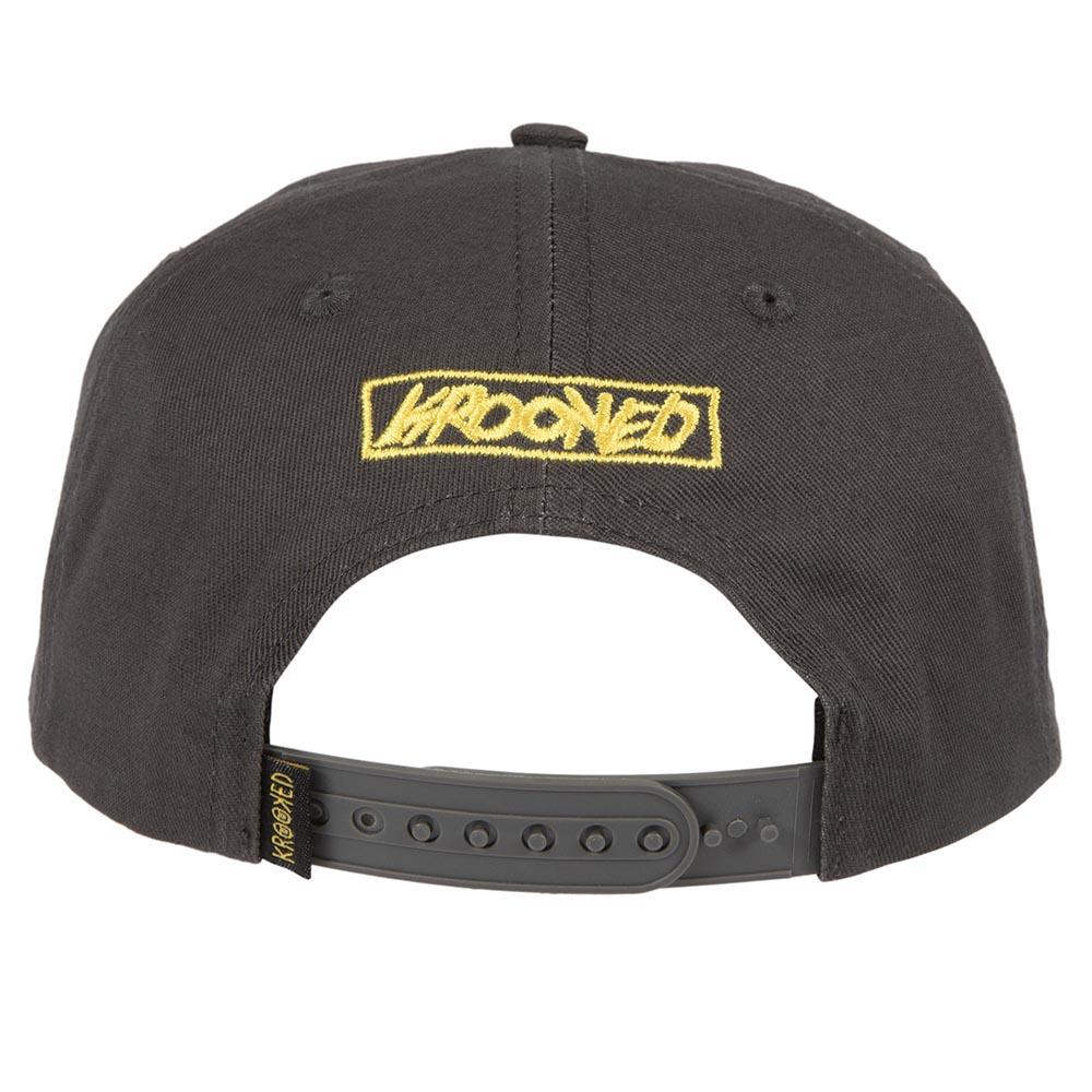 Krooked Cap Moonsmile Grey Yellow Snapback Adjustable Skateboard Hat