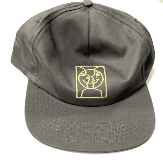 Krooked Cap Moonsmile Grey Yellow Snapback Adjustable Skateboard Hat