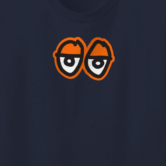 Krooked Skateboards Tee Eyes LG Navy/Orange Skateboard T-Shirt