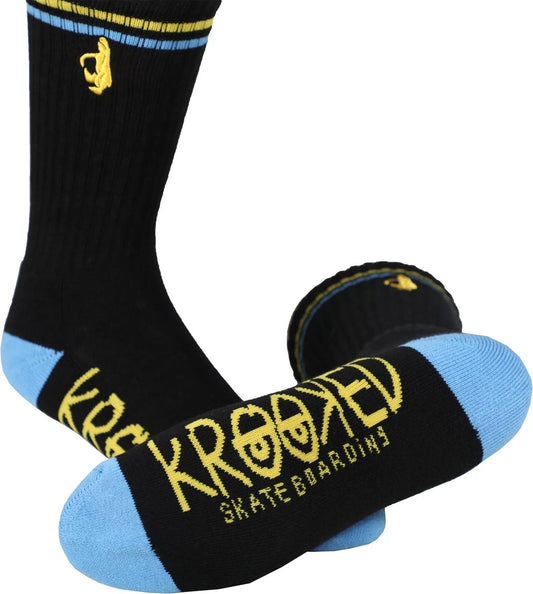 Krooked Socks Shmoo Grey/Blue/Yellow Size 7-11 Crew Skateboard Sox