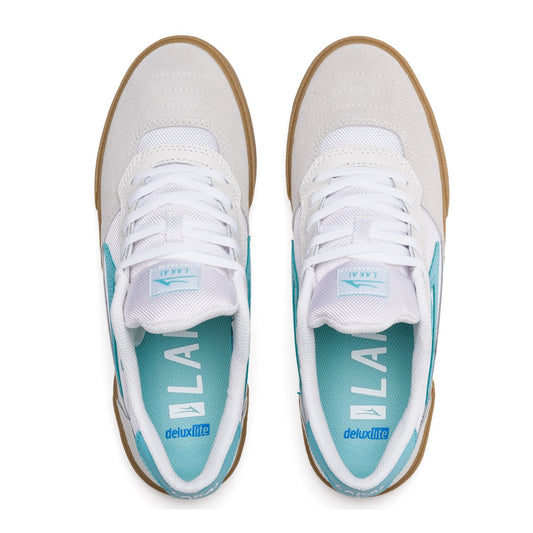 Lakai Shoes Cambridge White/Teal Suede US Size Skateboard Sneakers