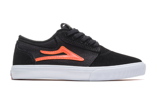 Lakai Shoes Griffin Kids Black Orange Suede USA SIZE Skateboard Sneakers