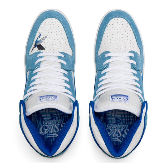 Lakai Shoes Telford (Griffin Gass) White/Light Blue US Size Skateboard Sneakers