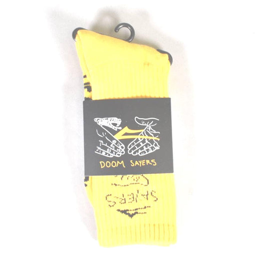 Lakai Shoes x Doomsayers Socks Yellow OSFM Limited Edition Skateboard Sox