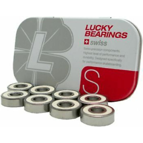 Lucky Skateboard Bearings SWISS With Metal Tin