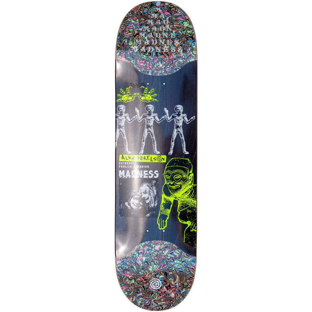 Madness Skateboard Deck Delusion Super Sap Slick Black Alex Perelson 8.375"