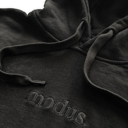 Modus Bearings Hood OG Tonal Logo Embroidery Black Skateboard Hoodie