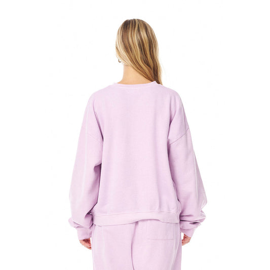 Misfit Womens Grace Burn Cropped Crew Jumper Lilac M/SF/T