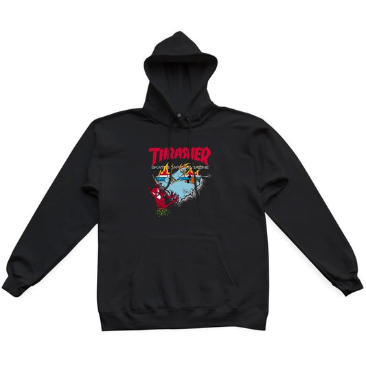 Thrasher Hood Neckface 500 Black Skateboard Jumper Sweater