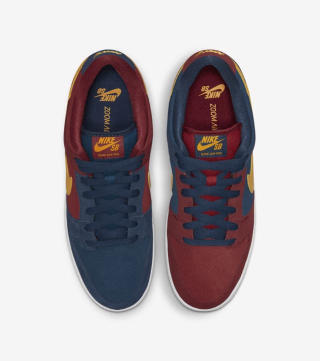 Nike SB Shoes Dunk Low Pro Barcelona Red/Navy/Gold US SIZE Skateboard Sneakers