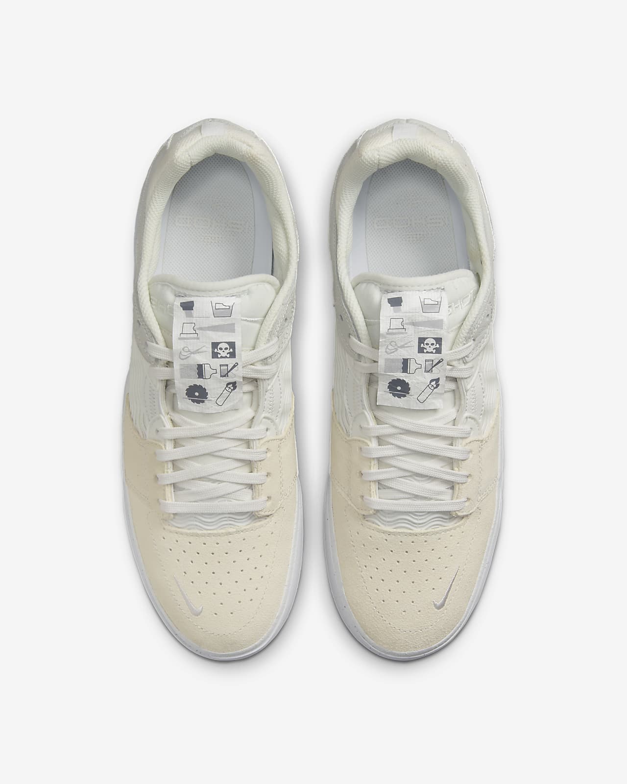 Nike SB Shoes Ishod WARNING LABEL Summit White White US SIZE Skateboard Sneakers