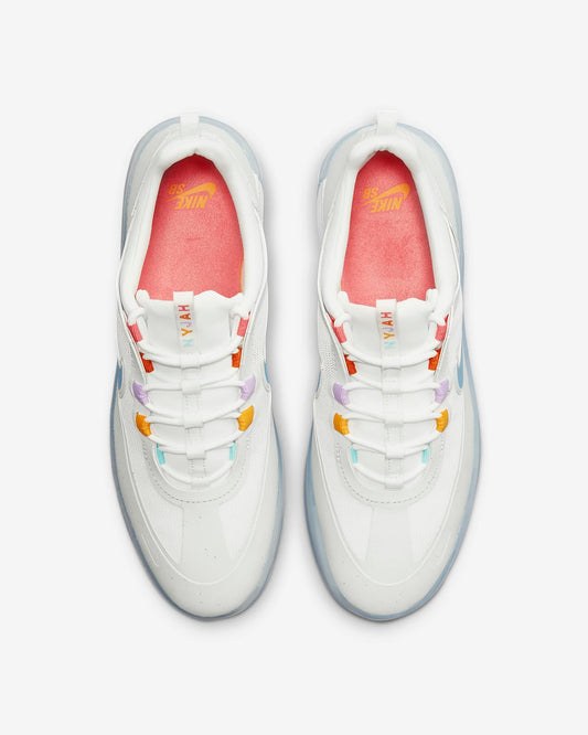 Nike SB Shoes Nyjah Free 2 Summit White/Coast-Pink Salt Skateboard Sneakers