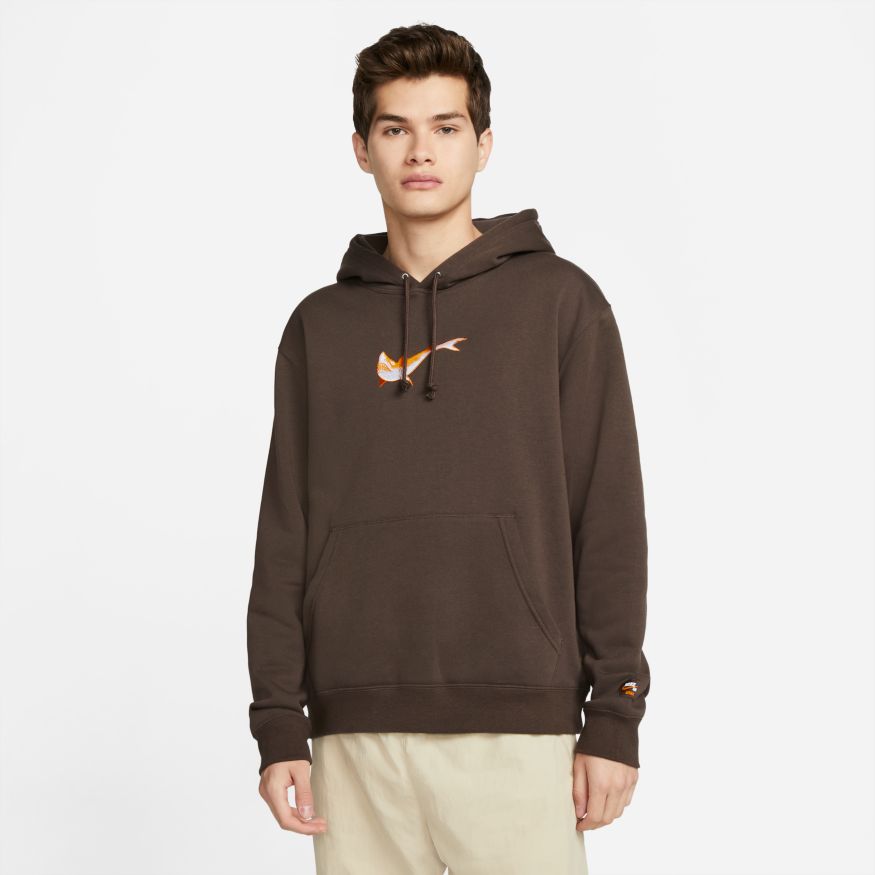 Nike SB x OSKI Fleece Skate Hoodie Brown CHUMMING THE WATERS Skateboard Hood