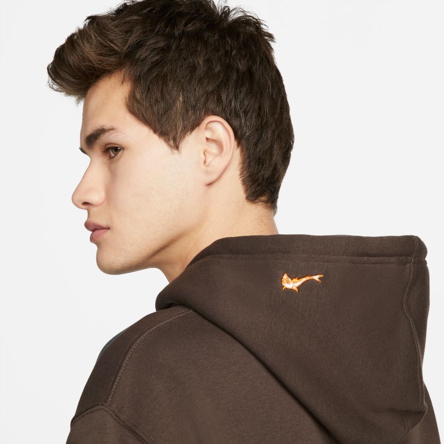 Nike SB x OSKI Fleece Skate Hoodie Brown CHUMMING THE WATERS Skateboard Hood