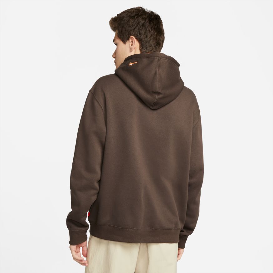 Nike SB x OSKI Fleece Skate Hoodie Brown CHUMMING THE WATERS Skateboard Hood