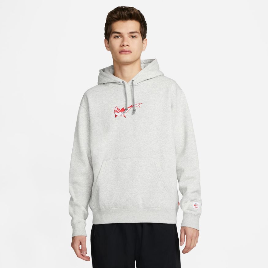 Nike SB x OSKI Fleece Skate Hoodie Grey CHUMMING THE WATERS Skateboard Hood