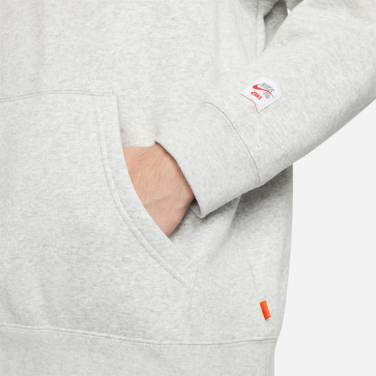 Nike SB x OSKI Fleece Skate Hoodie Grey CHUMMING THE WATERS Skateboard Hood