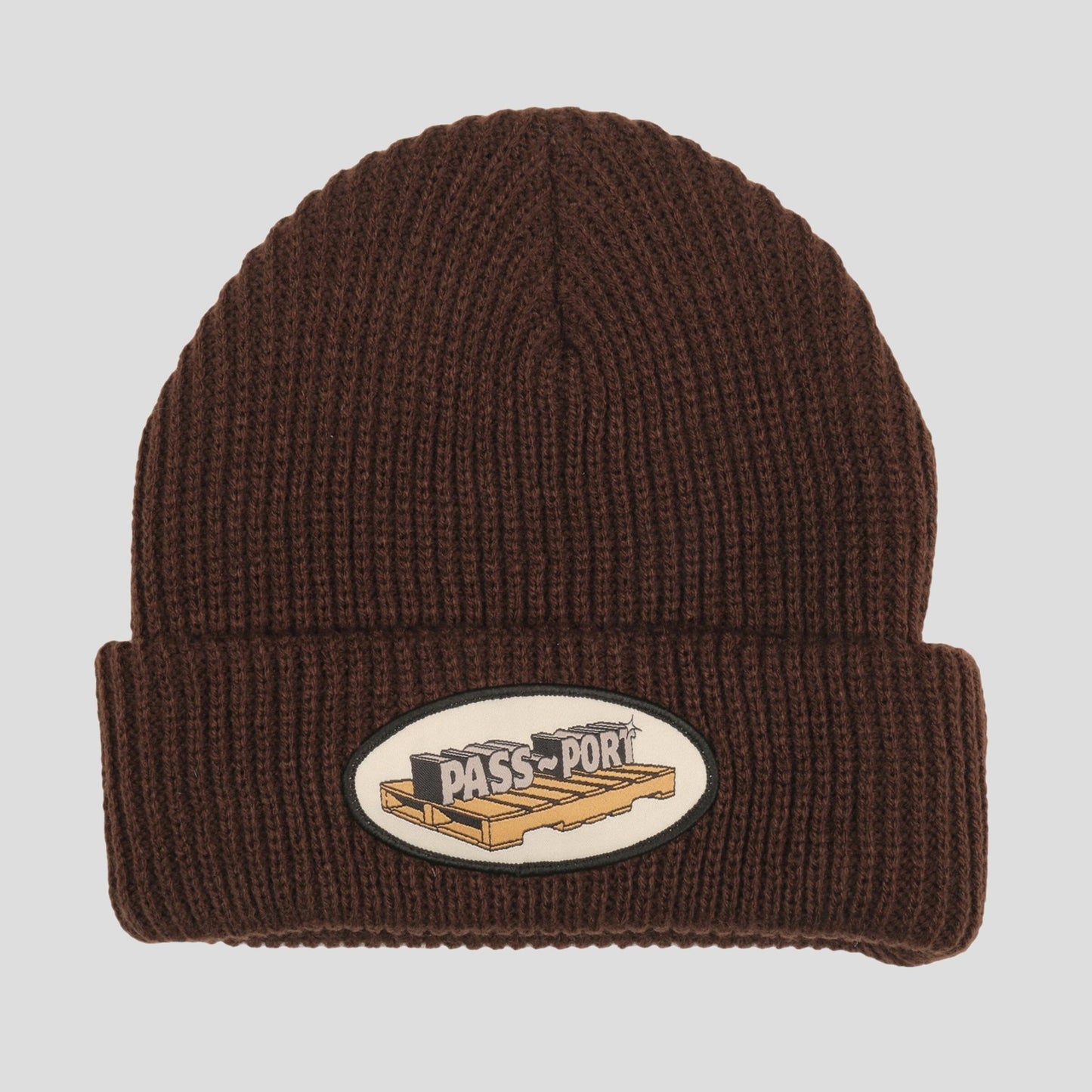 Passport Beanie Pallet Patch Chocolate OSFA Pass port Skateboard Headwear