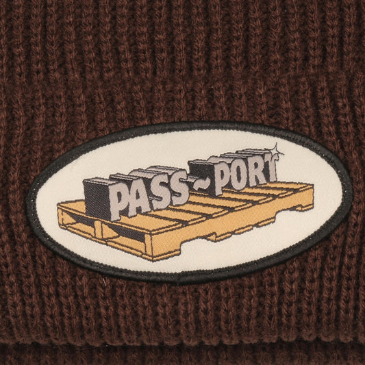 Passport Beanie Pallet Patch Chocolate OSFA Pass port Skateboard Headwear