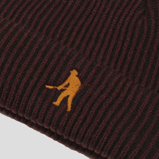 Passport Beanie WORKERS 2 TONE STRIPE BURGUNDY Pass port Skateboard Headwear